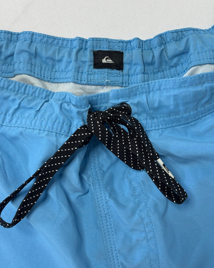 Quiksilver Sky Blue Drawstring Swim Shorts - L | Waist: 34"
