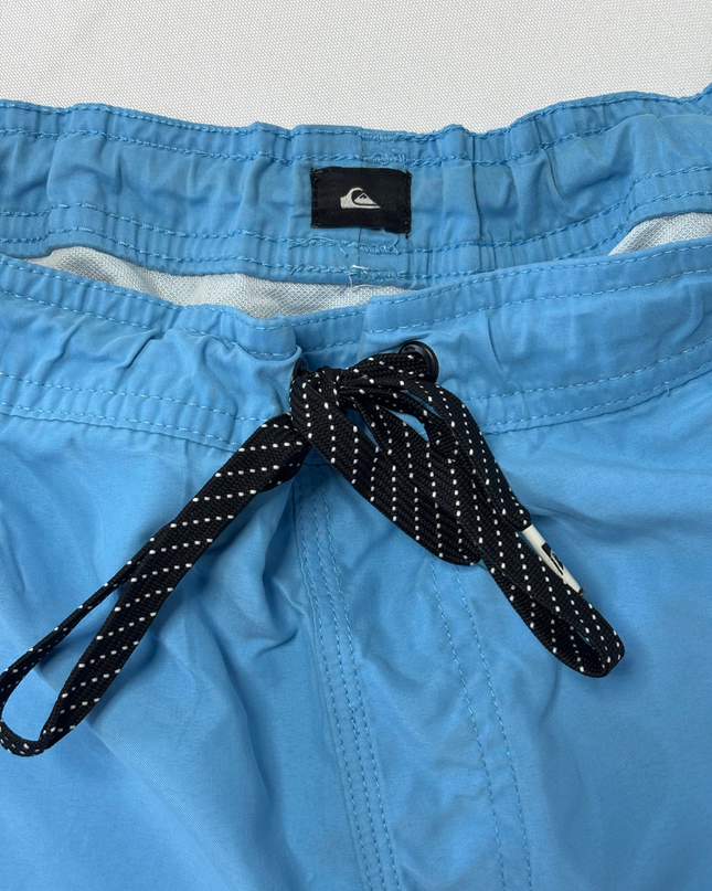 Quiksilver Sky Blue Drawstring Swim Shorts - L | Waist: 34"