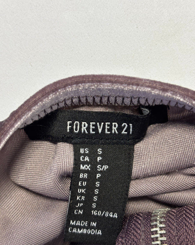 Forever 21 Mauve Velvet Off-the-Shoulder Zip-Up Mini Dress