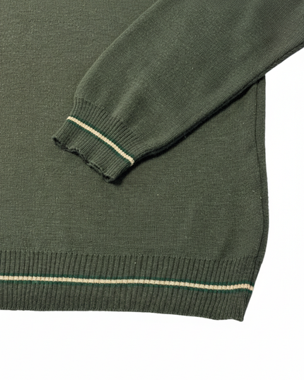 Burberry V-Neck Merino Wool Blend Knit Sweater