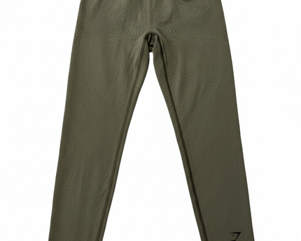 Gymshark Seamless High-Waisted Ribbed Olive Green Leggings