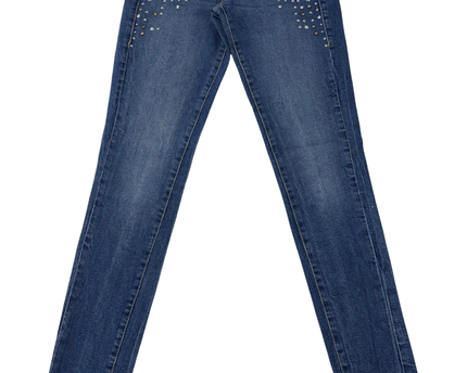 Guess Embellished Skinny Fit Mid-Wash Jeans