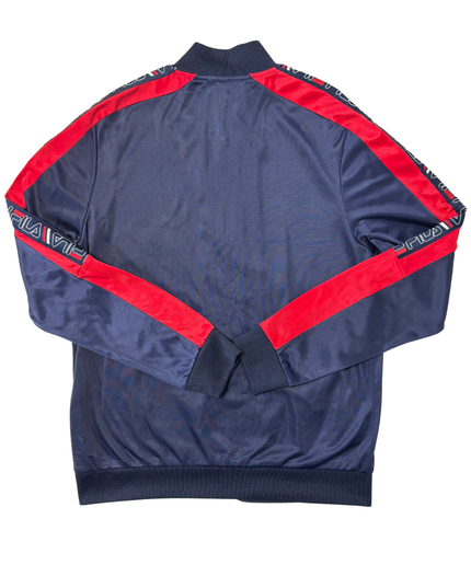 FILA Navy Blue & Red Tape Logo Full-Zip Track Jacket