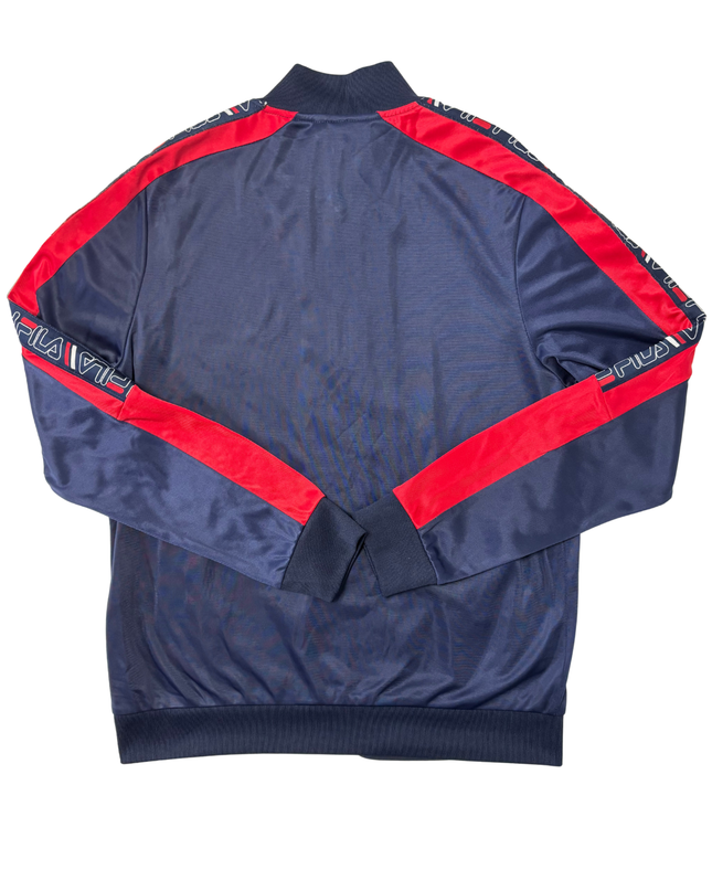 FILA Navy Blue & Red Tape Logo Full-Zip Track Jacket