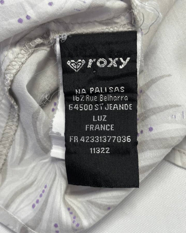 Roxy Grey Floral Print Button-Front Casual Mini Dress