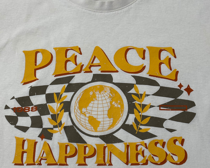 Koton White Peace & Happiness Graphic Tee