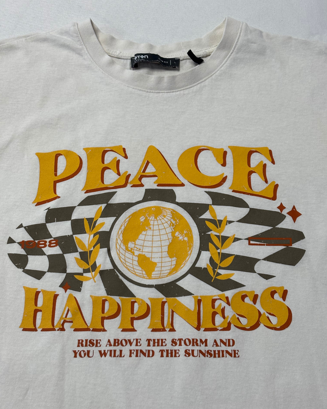 Koton White Peace & Happiness Graphic Tee