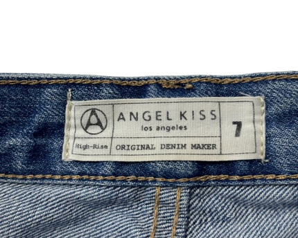 Angel Kiss Blue Distressed High-Rise Tapered Jeans