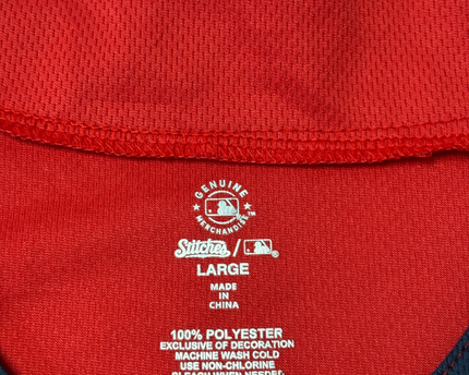 MLB Navy Blue, Red Cleveland Baseball Jersey