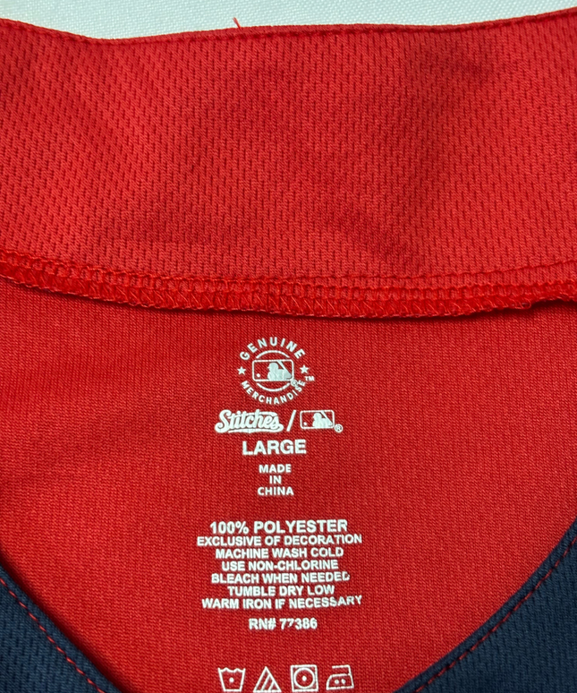 MLB Navy Blue, Red Cleveland Baseball Jersey