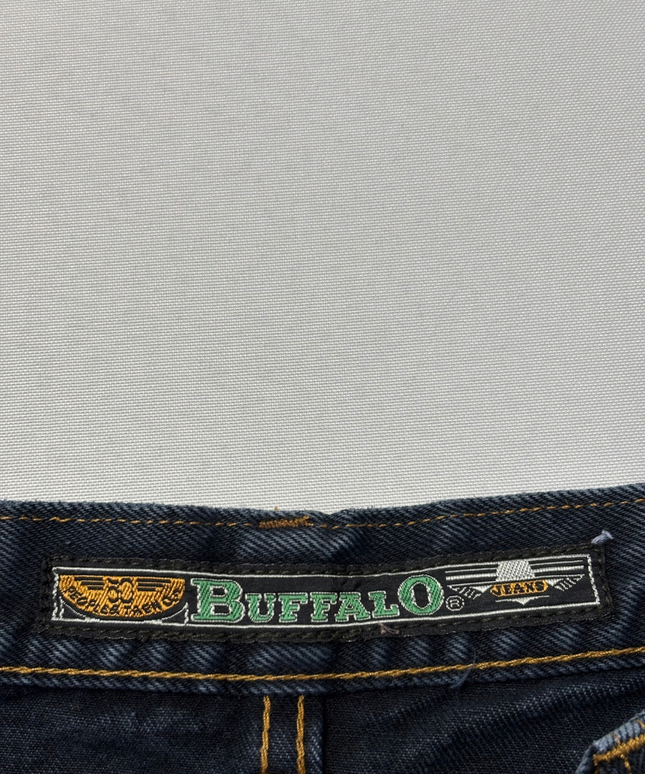 Buffalo Dark Blue Vintage-Style Patchwork Tapered Jeans