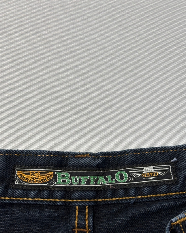 Buffalo Dark Blue Vintage-Style Patchwork Tapered Jeans