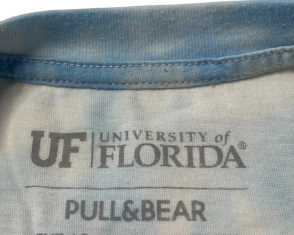 Pull&Bear Blue and White Tie-Dye Florida Gators Graphic Tee