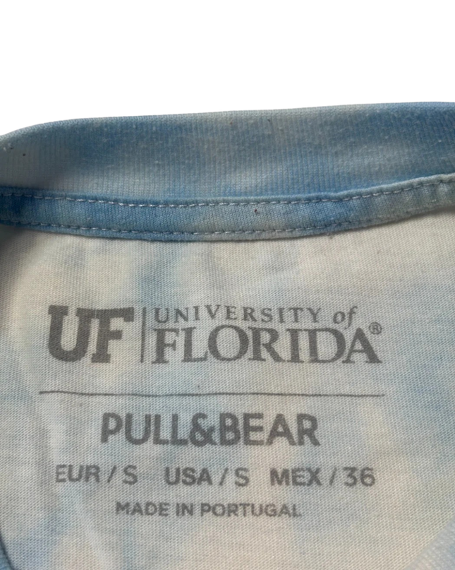 Pull&Bear Blue and White Tie-Dye Florida Gators Graphic Tee