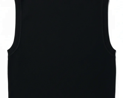 Zara Black Ribbed Knit Sleeveless Cropped Vest