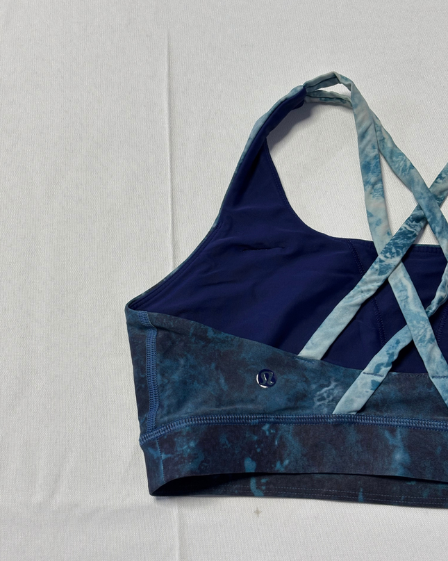 Lululemon Blue Marble Energy Strappy Sports Bra