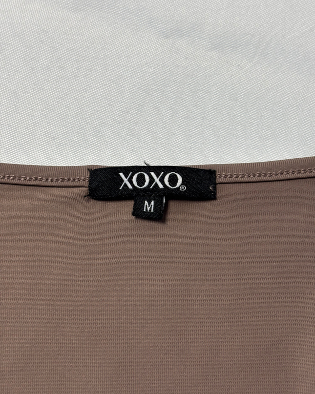 XOXO Brown Scoop Neck Long Sleeve Top