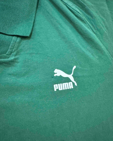 Puma Classic Deep Green Logo Polo Shirt - M