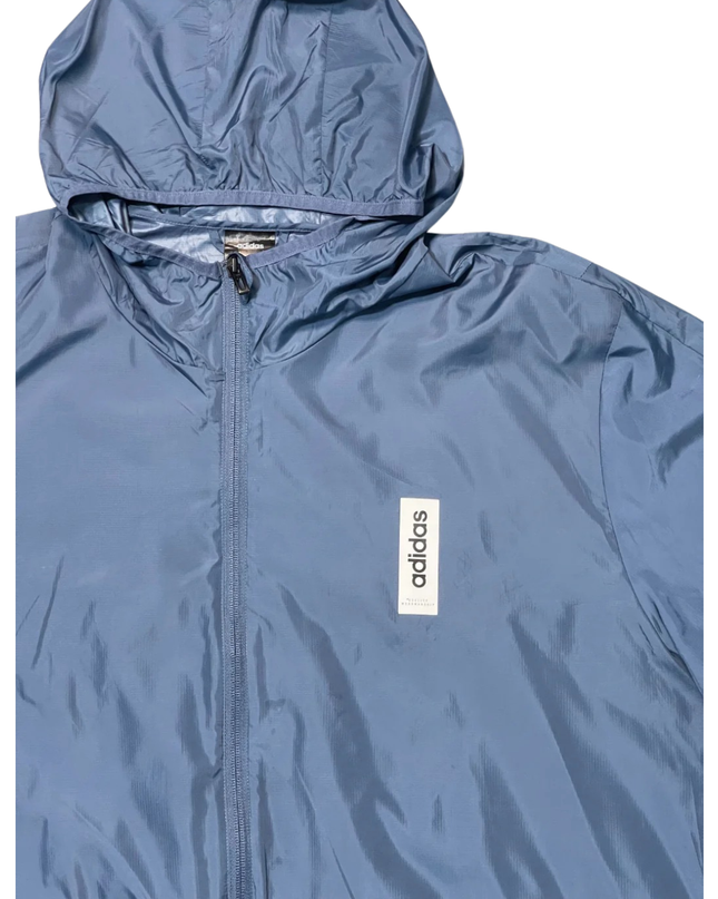 Adidas Blue Full Zip Hooded Windbreaker Jacket