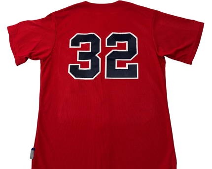 Majestic Red Oakville 32 Button-Up Baseball Jersey