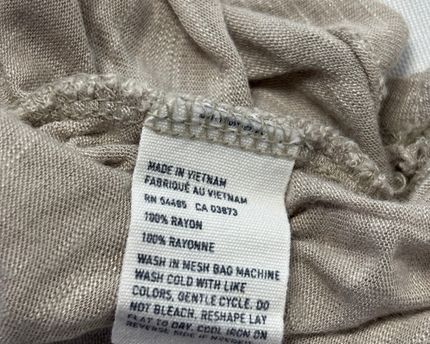 American Eagle Beige Sleeveless Zip-Back Tank Top