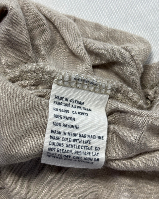 American Eagle Beige Sleeveless Zip-Back Tank Top