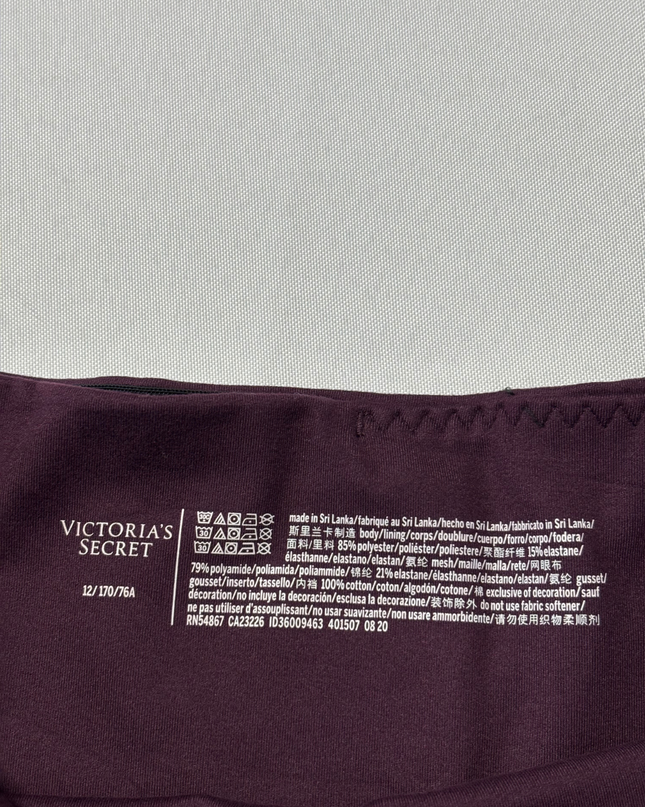 Victoria's Secret Burgundy Mesh Lattice Detail Leggings