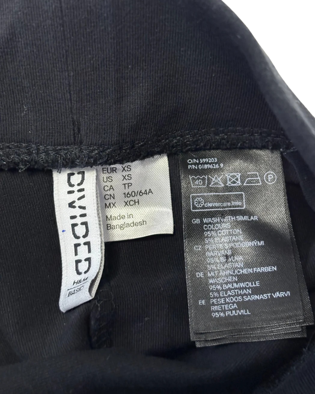 H&M Black Cotton Mini Skater Skirt