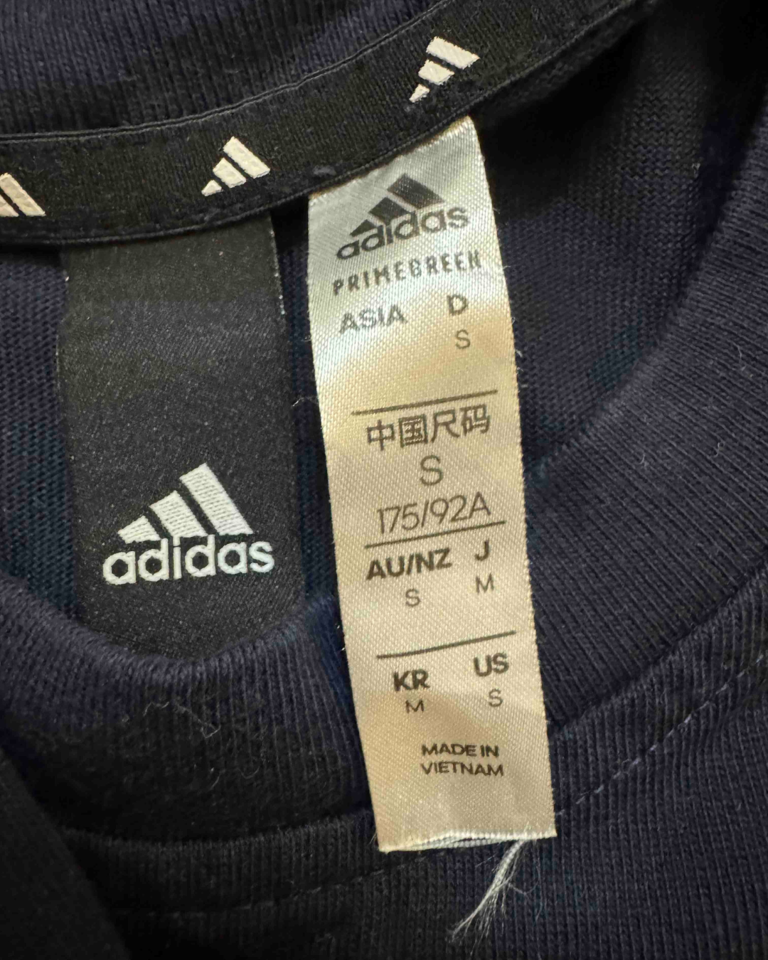 Adidas Primegreen 3-Stripes Performance Navy Blue T-Shirt - S