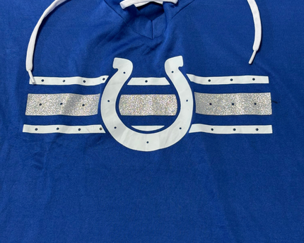 NFL Team Apparel Blue Indianapolis Colts Women's Lace-Up Sports T-Shirt