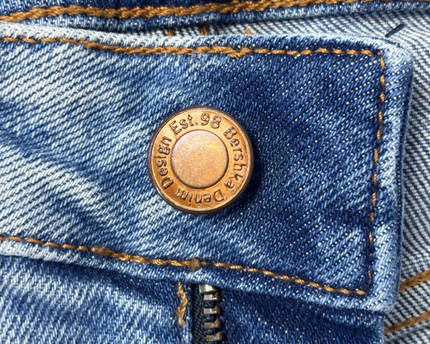 Bershka Blue High-Waisted Distressed Skinny Jeans