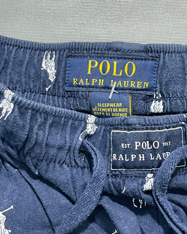 Polo Ralph Lauren Navy Blue Allover Pony Print Sleepwear Joggers