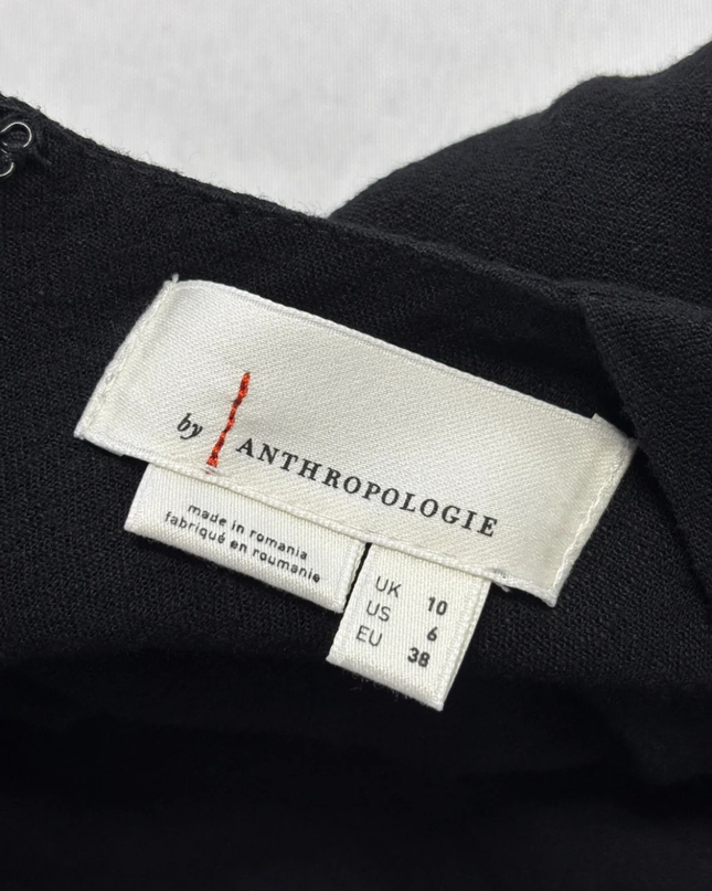Anthropologie Black Sleeveless Midi Dress with Front Slit