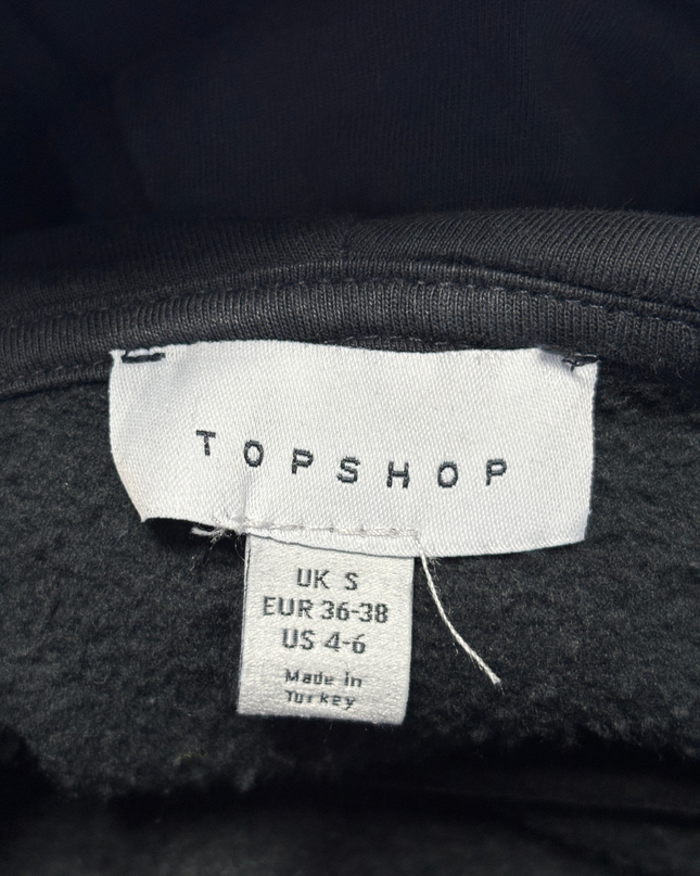 Topshop Black Acid Wash Oversized Hoodie