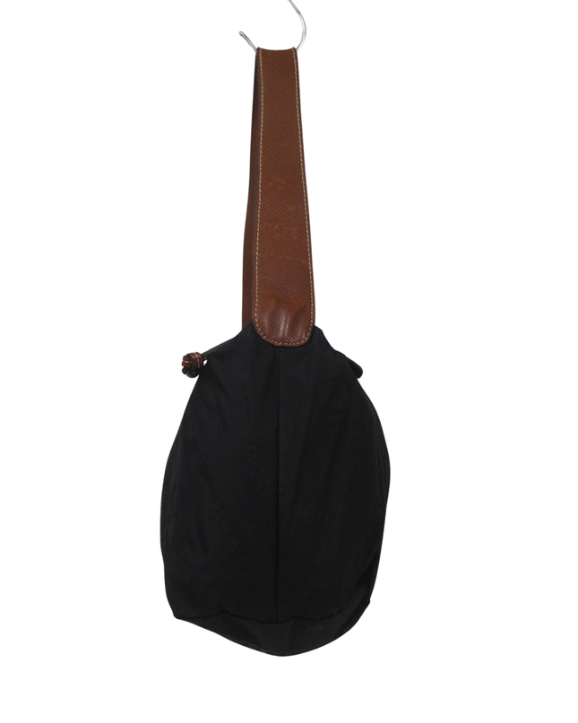 Longchamp Black Nylon and Leather Shoulder Bag