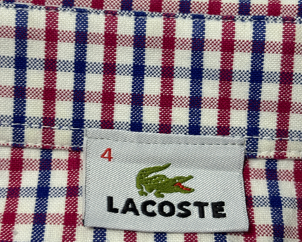 Lacoste Red/Blue Checkered Long Sleeve Button-Down Shirt