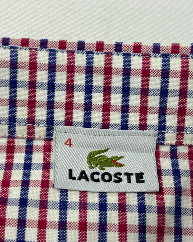 Lacoste Red/Blue Checkered Long Sleeve Button-Down Shirt