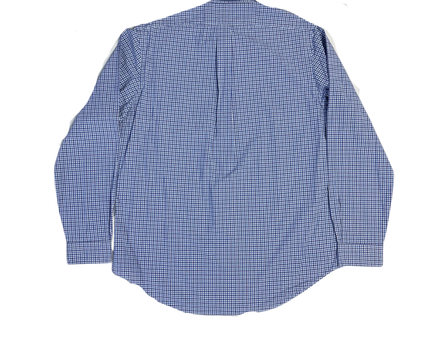 Ralph Lauren Blue Gingham Polo Player Long Sleeve Shirt