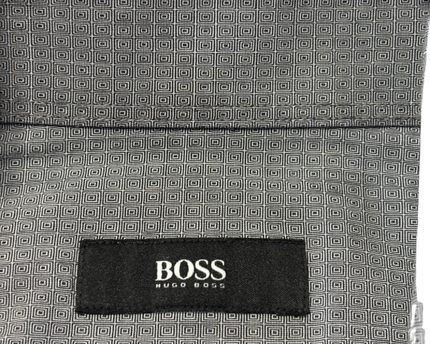 BOSS Hugo Boss Grey Slim Fit Micro-Pattern Italian Fabric Dress Shirt