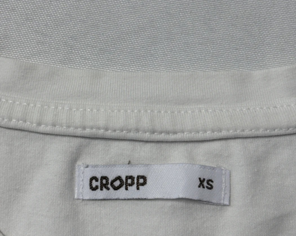 CROPP White Short Sleeve Crew Neck T-Shirt