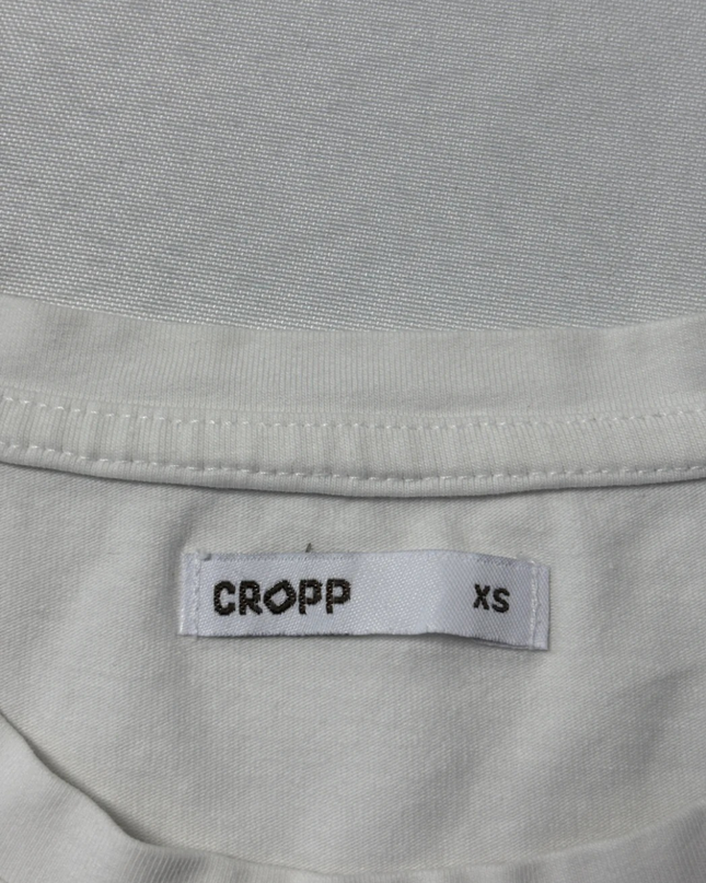 CROPP White Short Sleeve Crew Neck T-Shirt