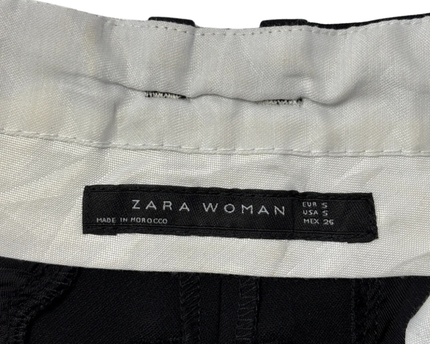 Zara Black Tailored Straight-Leg Trousers