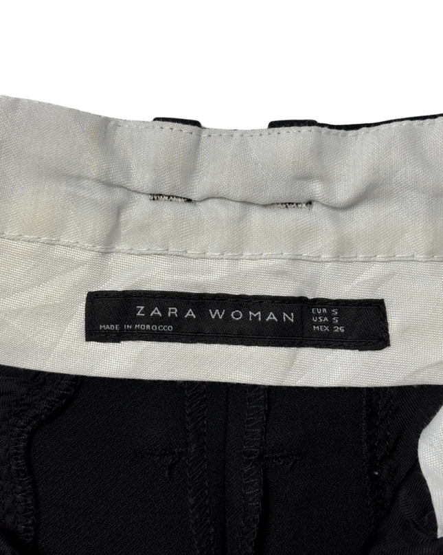 Zara Black Tailored Straight-Leg Trousers