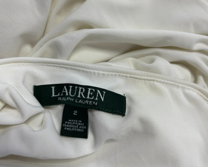 Lauren Ralph Lauren White Ruched One-Shoulder Evening Gown