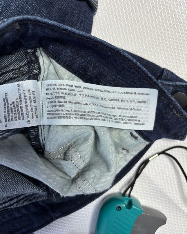 Abercrombie & Fitch Dark Blue Cuffed Denim Shorts