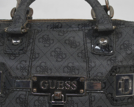 Guess Black Monogram Satchel Bag