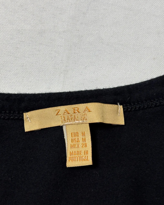 Zara Trafaluc Black Boxy Crop Top