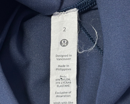 Lululemon Navy Blue High-Rise Cropped Performance Leggings