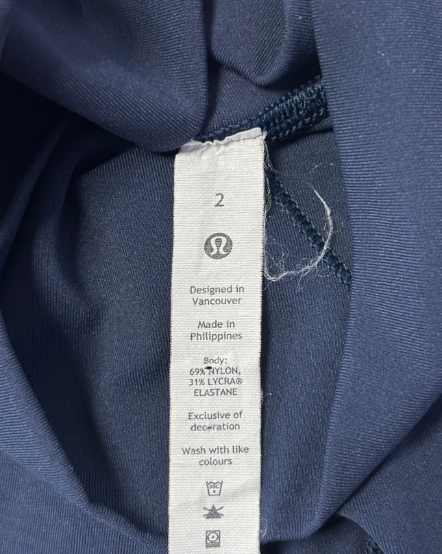 Lululemon Navy Blue High-Rise Cropped Performance Leggings