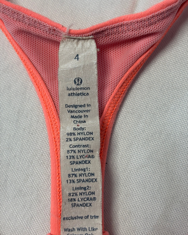 Lululemon Coral No Limits Racerback 2-in-1 Tank Top